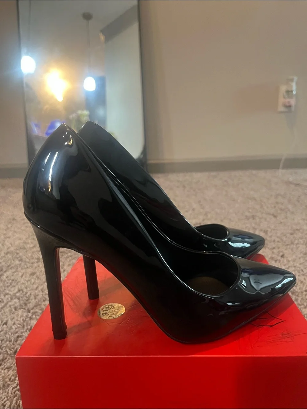 Aldo Black Patent Pointed-Toe Stiletto Pumps